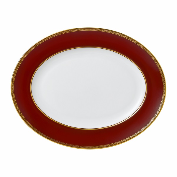 WEDGWOOD - Renaissance Red - Vleesschaal ovaal 35cm