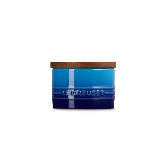 LE CREUSET - Signature - Voorraadpot 0,20l met houten deksel Azure