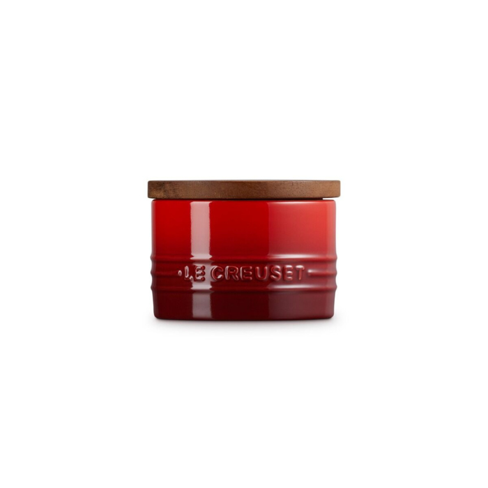 LE CREUSET - Signature - Voorraadpot 0,20l met houten deksel Kersenrood