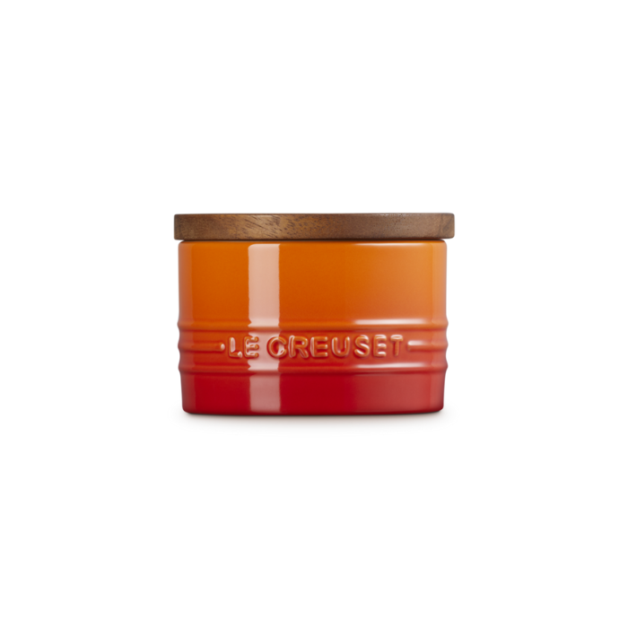 LE CREUSET - Signature - Voorraadpot 0,20l met houten deksel Oranjerood