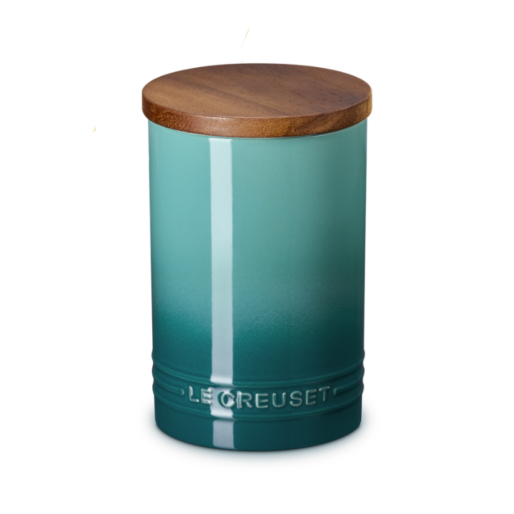 LE CREUSET - Signature - Voorraadpot 0,77l met houten deksel Bleu Riviera