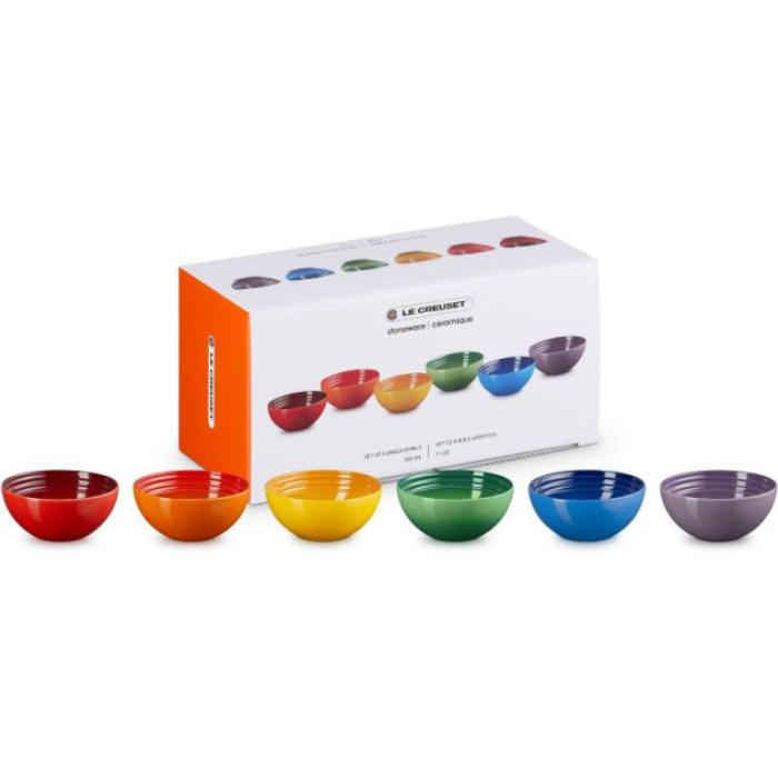 LE CREUSET - Vancouver - Snackschaaltjes 12cm 0,33l New Rainbow 6-dlg