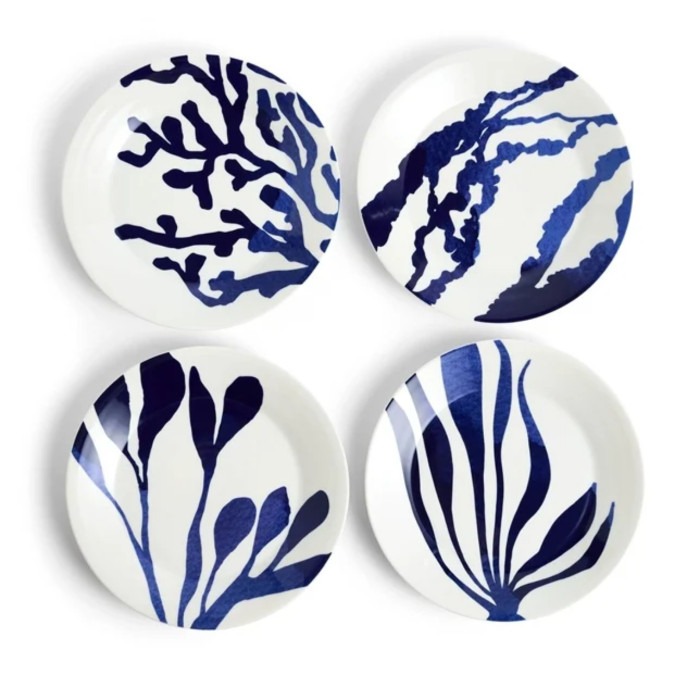 ROYAL DOULTON - Pacific Blue - Ontbijtbord 24cm  Set/4 (mix)