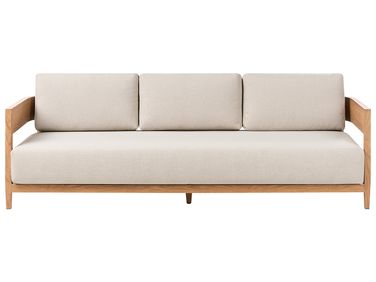 Garden Sofa 3 Seater SAMPIERI Metal Light Brown