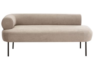 Chaise longue côté gauche MIRMANDE Tissu Taupe