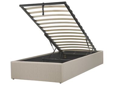 Opbergbed zonder hoofdbord Stof DINAN 90 x 200 cm Taupe
