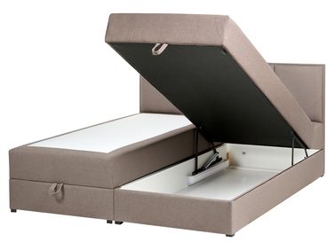 Divan Bed with Storage Fabric BARONET 160 x 200 cm (EU King Size) Taupe