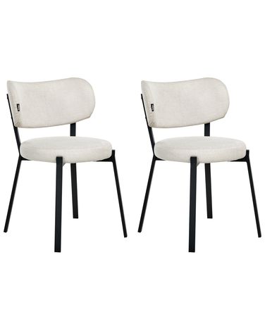 Set van 2 eetkamerstoelen BRONTE Stof Lichtbeige