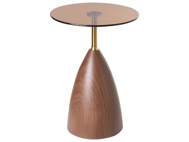 Bijzettafel WALLIS Veiligheidsglas Bruin