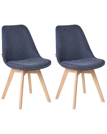 Set van 2 eetkamerstoelen DAKOTA II Stof Donkerblauw