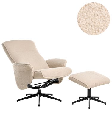 Fauteuil inclinable JAPET Bouclé Beige