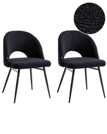 Set van 2 eetkamerstoelen ONAGA Bouclé Zwart