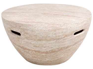 Salontafel VICARELLO 68 cm 68 cm Travertijn-effect