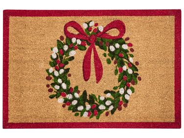 Deurmat BULUSAN Natuurlijk 60 x 90 cm Kerstpatroon Kokos
