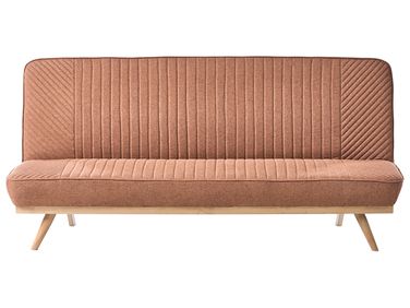 Sofa Bed 2 Seater KALFAFEL Fabric Golden Brown