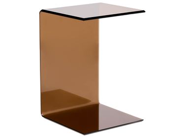 Bijzettafel LOURDES Veiligheidsglas Bruin