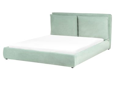 Bed Fluweel BAJONNA 160 x 200 cm Mintgroen