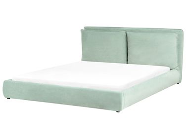 Bed Fluweel BAJONNA 180 x 200 cm Mintgroen