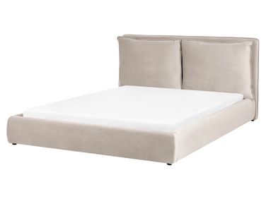 Bed Fluweel BAJONNA 160 x 200 cm Taupe