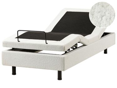 Adjustable Bed without Headboard Boucle DUKE 80 x 200 cm (EU Small Single) Off-White