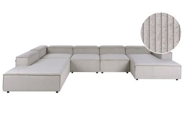 Canapé d'angle modulable 5 places ARDAL Velours côtelé Taupe Côté droit