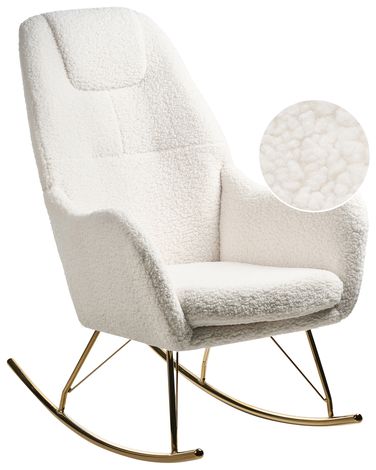 Fauteuil à bascule GULSELE Bouclé Blanc cassé