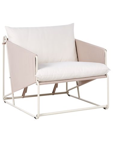 Chaise de jardin avec coussin PONTE Métal Beige clair