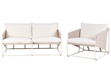 Ensemble de canapés de jardin 3 places PONTE Métal Beige clair