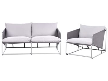 Garden Sofa Set 3 Seater PONTE Metal Grey