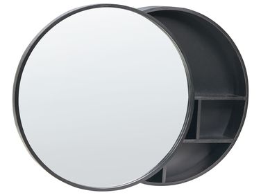 Bathroom Wall Mounted Mirror Cabinet UCAYALI 50 cm 50 cm Black