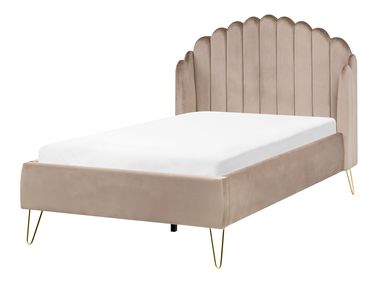 Bed Fluweel AMBILLOU 120 x 200 cm Taupe