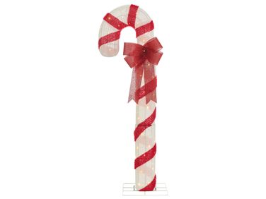 Décoration extérieure LED ALARNI Sucre d'orge 150 cm Rouge