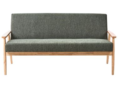 Sofa 3 Seater ESRUM Fabric Light Brown/ Green