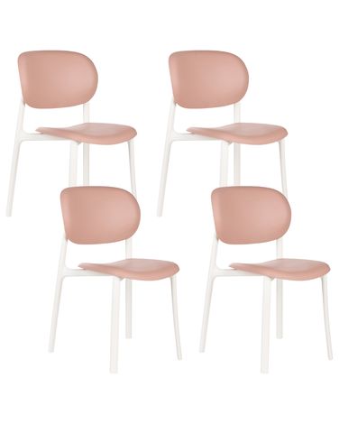 Set van 4 tuinstoelen MUSANO Pastelroze