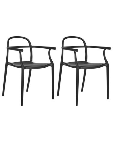 Set van 2 tuinstoelen VIDOR Zwart
