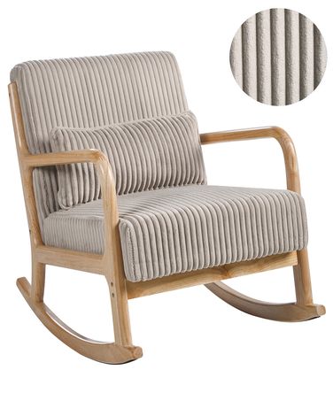 Fauteuil à bascule SORSELE Velours côtelé Beige