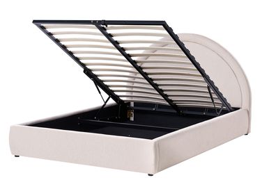 Ottoman Bed Fabric MOUZON 140 x 200 cm (EU Double) Light Beige