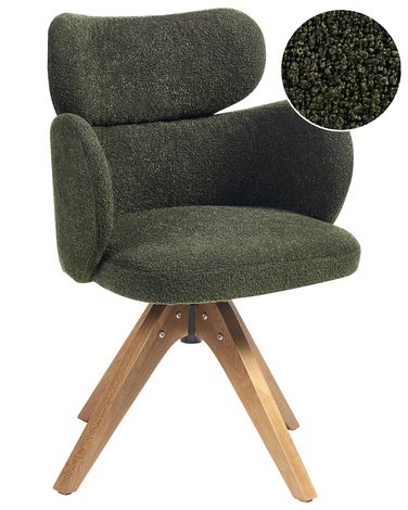 Chaise de salle à manger MARCY Bouclé Vert foncé