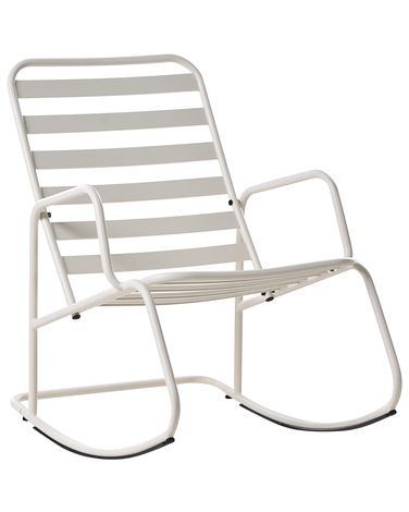 Fauteuil à bascule de jardin TURI Métal Blanc cassé