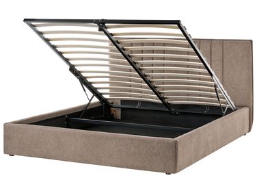 Bed met opbergruimte Stof TARASCON 160 x 200 cm Taupe
