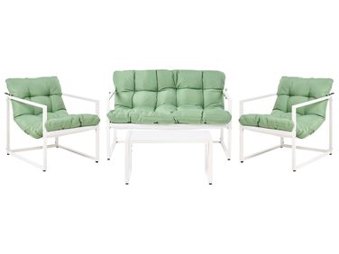 Garden Lounge Set with Table 4 Seater GARDA Metal Green