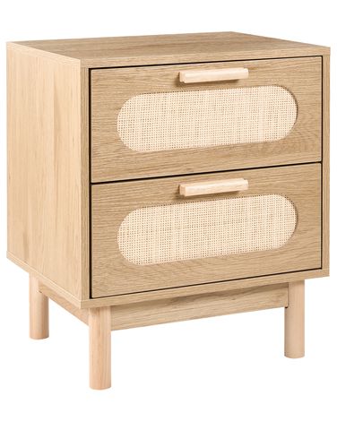2 Drawer Bedside Table COSTELLO Light Brown