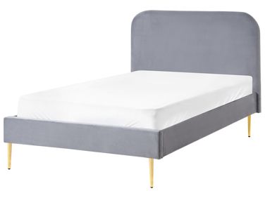 Bed Fluweel FLAYAT 120 x 200 cm Grijs