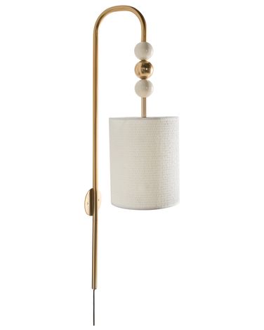 Lampe murale LOKY Métal Laiton/beige