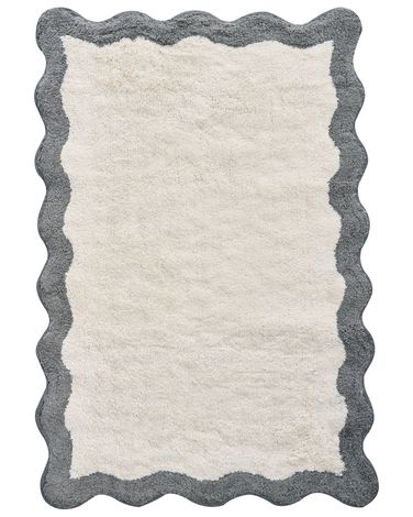 Bath Mat NANGAL Grey/ Beige 60 x 90 cm Cotton