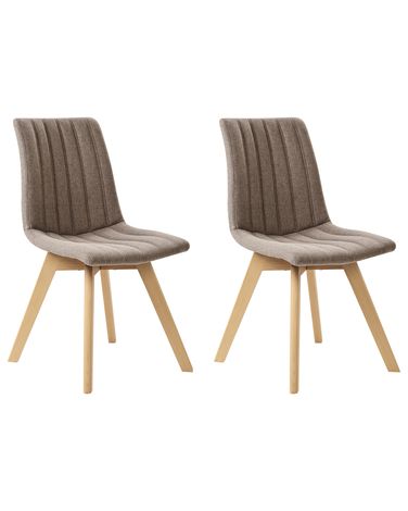 Set van 2 eetkamerstoelen CALGARY Stof Bruin