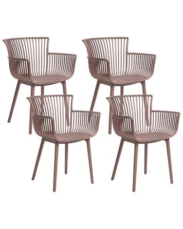 Set van 4 tuinstoelen PESARO Bruin