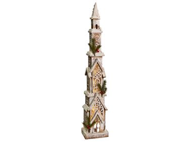 Décoration de Noël LED NASIJARVI Maison 85 cm Marron clair