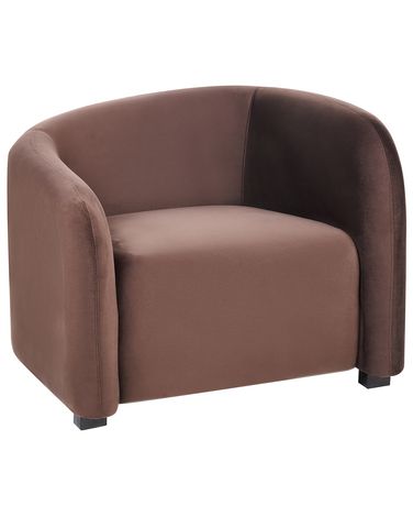 Fauteuil VELTADA Fluweel Donkerbruin