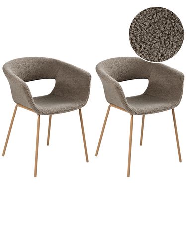 Set van 2 eetkamerstoelen ELMA Bouclé Taupe
